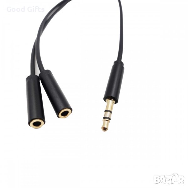 AUX кабел за музика 1 мъжко / 2 женски с 2 пина, снимка 1
