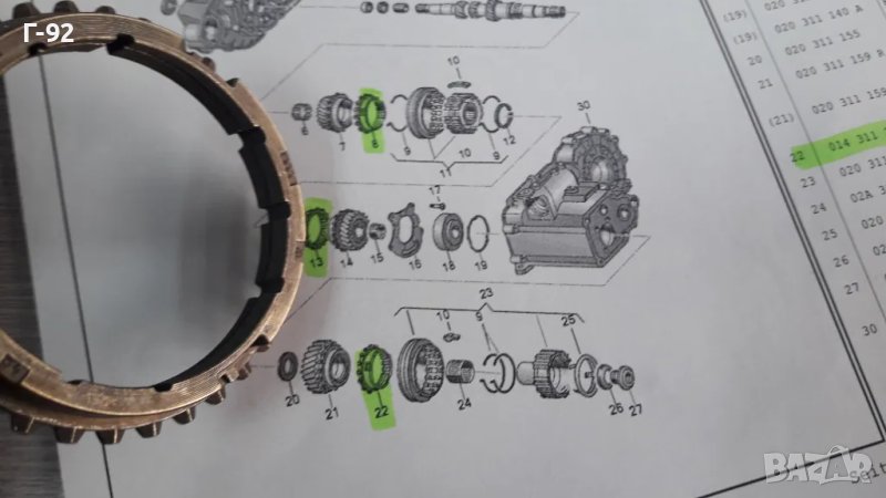 014311295E**NEU**VAG**PORSCHE**VW**AUDI**СИНХРОНИЗАТОР**2-3-4-5-СКОРОСТИ**1977-2004**, снимка 1