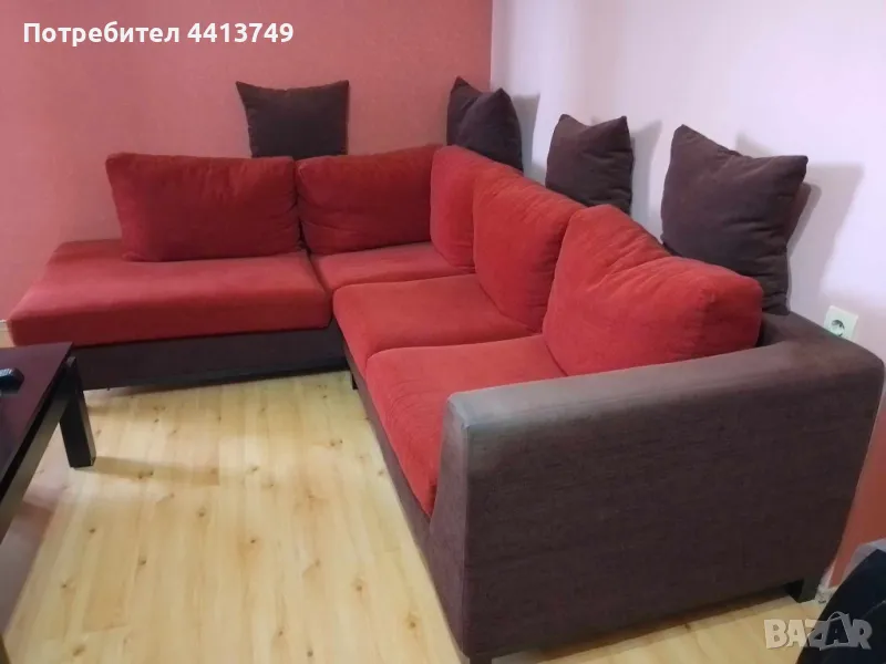 ъглов диван с лежанка неразтегаем, снимка 1