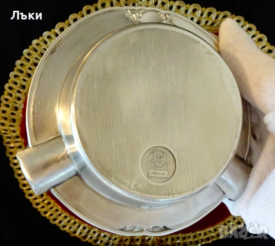 Калаен пепелник с любовна сцена от песен,калаена сватба. , снимка 6 - Антикварни и старинни предмети - 52122652