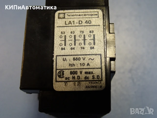 помощни контакти Telemecanique LA1-D40 Auxiliary contact block 10A, снимка 4 - Резервни части за машини - 50504914
