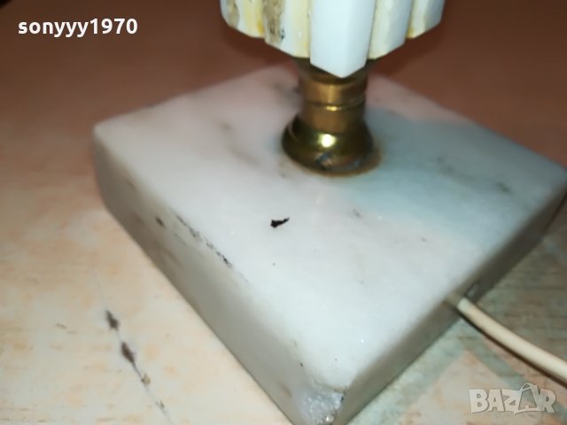 мараморна лампа-мед/месинг 40х11х11см 2206210822, снимка 9 - Антикварни и старинни предмети - 33294245