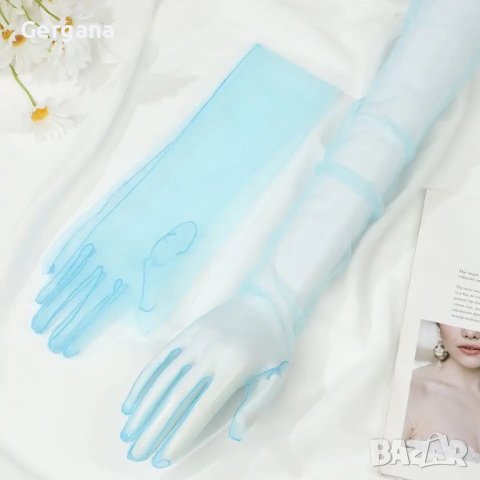 дълги ръкавици от тюл, снимка 5 - Ръкавици - 38013932