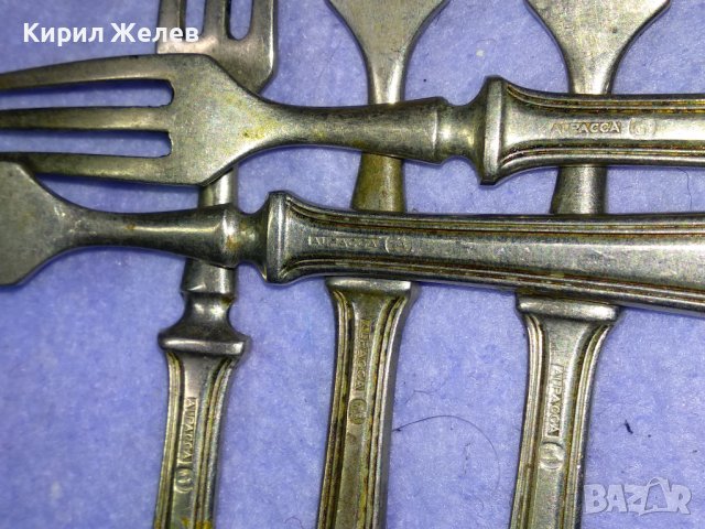 Лот 5 СТАРИННИ ALPACCA Сребърна СПЛАВ АРИСТОКРАТИЧНИ НЕМСКИ ДЕСЕРТНИ ВИЛИЧКИ с МАРКИРОВКА 42190, снимка 4 - Антикварни и старинни предмети - 43807086