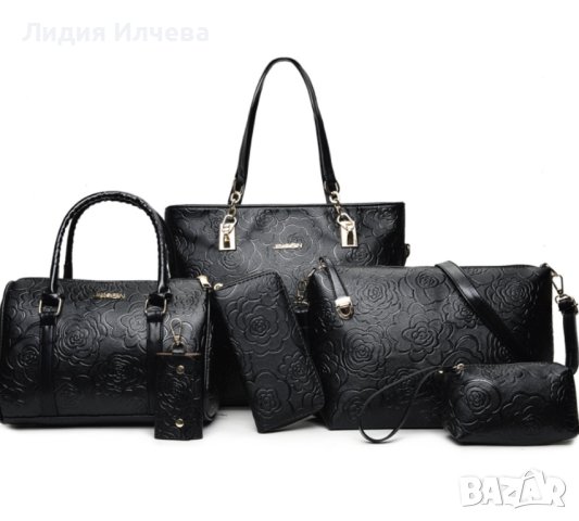 Комплект от 6 броя луксозни дамски чанти 