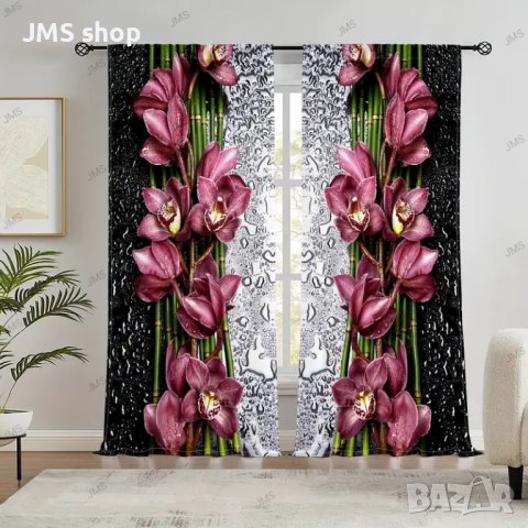 2бр. Зашеметяваща флорална завеса с водни мъниста за декор на всекидневна и трапезария, 5размера, снимка 2 - Пердета и завеси - 43804383