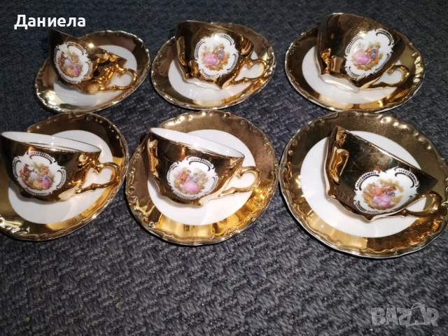 Златен сервиз с рисунки на Ромео и Жулиета , снимка 2 - Сервизи - 50675284