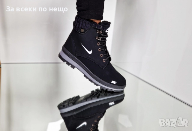 Nike Дамски Меки И Топли Зимни Боти Найк - Бели Или Черни Код P1371, снимка 7 - Дамски боти - 52172944
