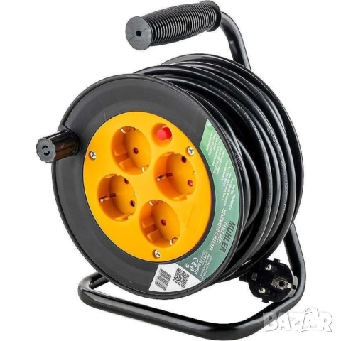 Muhler удължител с макара, 4 гнезда, дължина 15м, снимка 8 - Други стоки за дома - 51948692