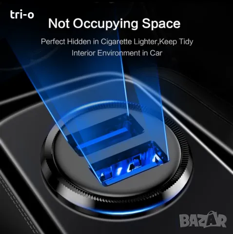 FLOVEME Универсална поставка за телефон за автомобил+мини зарядно за кола 5V/3.1A Dual USB, снимка 12 - Зарядни за кола - 48256903