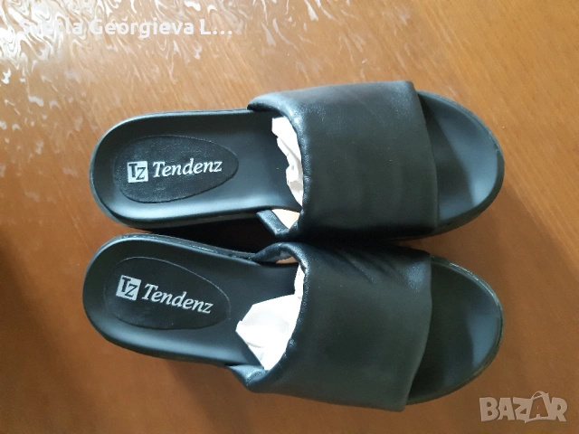 Дамски черна платформа, снимка 2 - Чехли - 53170762