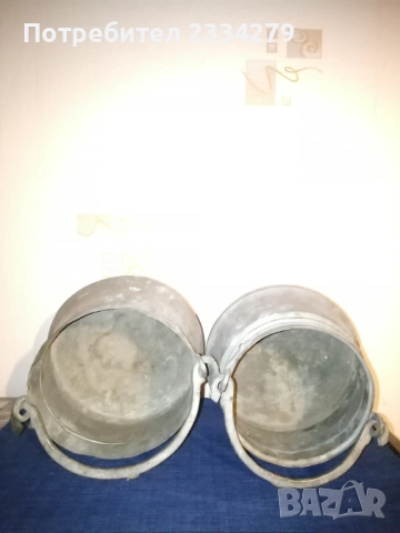 Бакърчета менци, стари ръчно изработени изковани и калайдисани. , снимка 2 - Антикварни и старинни предмети - 52930081