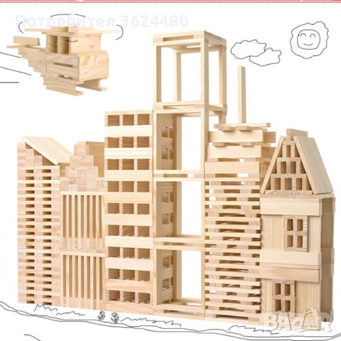 Дървен конструктор от 300 части 3669, снимка 5 - Конструктори - 40326152