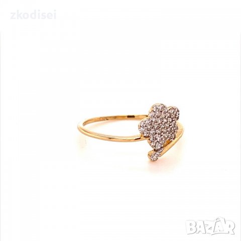 Златен дамски пръстен 1,19гр. размер:55 14кр. проба:585 модел:14273-3, снимка 3 - Пръстени - 39855375