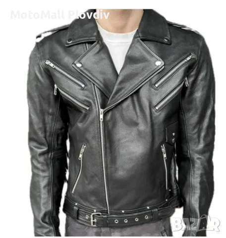 Кожено яке Motomall Rock Black