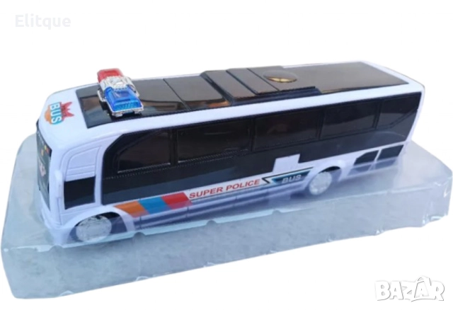 Полицейски автобус със светлини и звук, снимка 7 - Коли, камиони, мотори, писти - 52745137