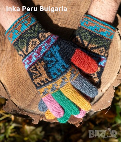 Перуански ръкавици модел Уанкавелика с цели пръсти различни цветове, снимка 4 - Ръкавици - 43151830