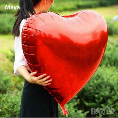Огромен фолиев балон сърце, снимка 1 - Декорация за дома - 32787054