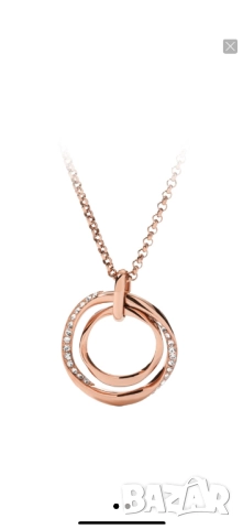 Fossil golden rose гривна и колие, снимка 3 - Бижутерийни комплекти - 52978269