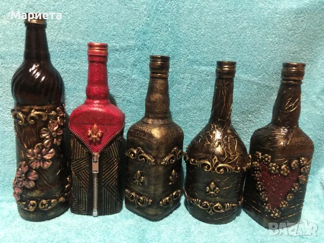 Декорирана бутилка, снимка 7 - Декорация за дома - 38311500