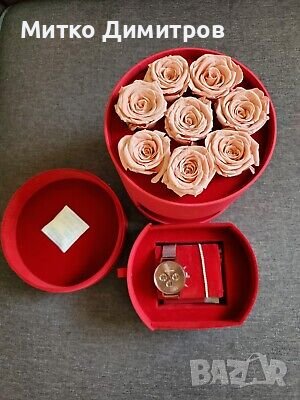 Дамски оригинален часовник PaulValentine с гривна и подаръчна кутия с рози Guess Liu Jo Calvin Klein, снимка 6 - Дамски - 43258298