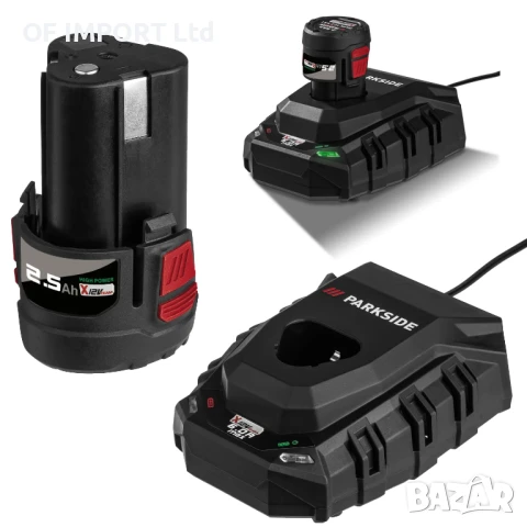 Комплект Акумулаторна Батерия PARKSIDE Performance PAPK 12 A1 2.5Ah със Зарядно Устройство
