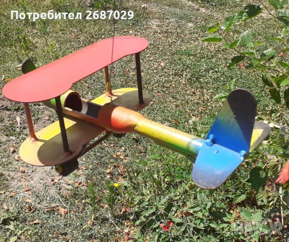  Биплан - Самолет от метал, висящ модел на самолет за красота, снимка 2 - Други - 37534060