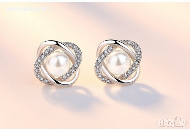 Сребърни обеци - Райска перла 925 сребро BF135, снимка 4 - Обеци - 27686278
