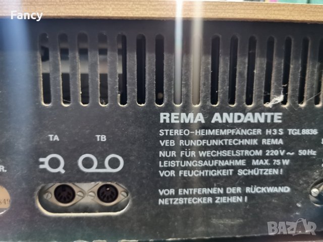 радио с усилвател и тонколони Rema Andante 744 Stereo/ресивър , снимка 7 - Антикварни и старинни предмети - 42977626
