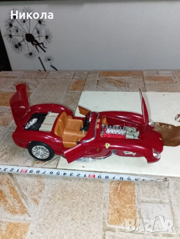 Метално ферари-1-18,ретро мотор-40см