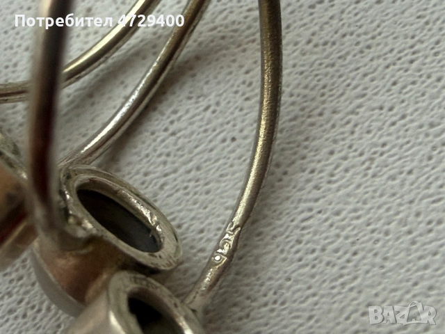 Сребърен пръстен с топаз, лунен камък, друза от ахат, син аметист, снимка 3 - Пръстени - 53373352