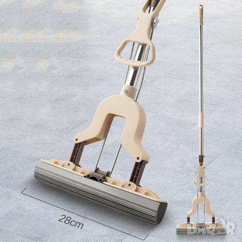 Домакински моп с телескопична дръжка с функция за изтискване на водата. , снимка 1