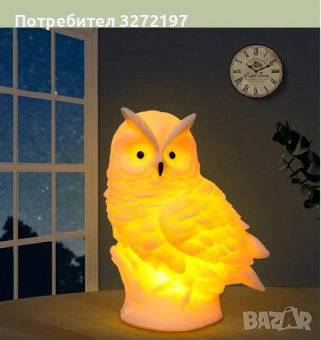 LED 3d нощна лампа бухал, винил,светлина различни цветове, снимка 5 - Настолни лампи - 43701844