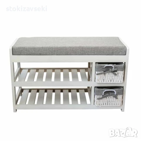 Шкаф-пейка за обувки в бял цвят, 70*28*42см
