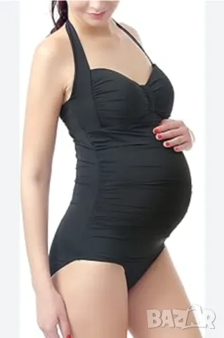 Черен цял бански за бременни Л/90В