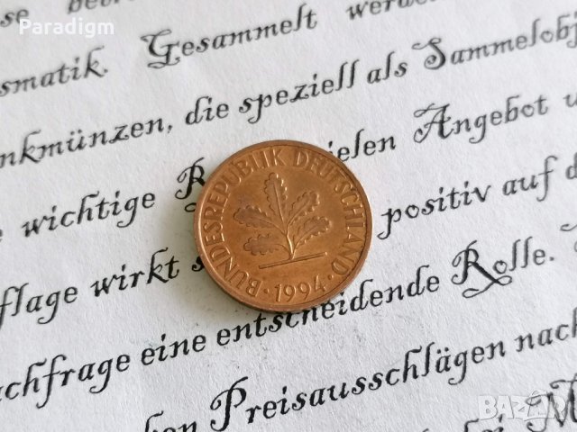 Монета - Германия - 2 пфенигa | 1994г.; серия A, снимка 2 - Нумизматика и бонистика - 29012598