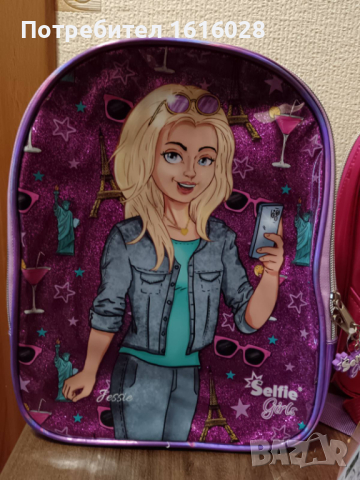 Детски раници и калъфи с връзка за телефони Selfie girls , снимка 7 - Раници - 44893548