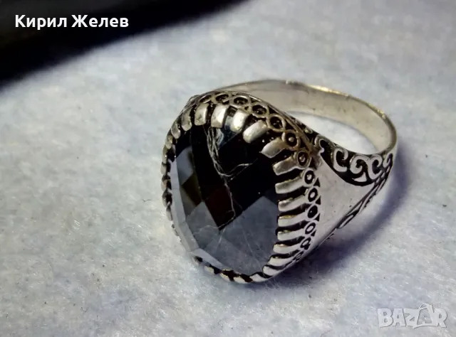 РАЗКОШЕН СКЪПОЦЕНЕН СРЕБЪРЕН ПРЪСТЕН СРЕБРО 925 с ОГРОМЕН БЛЕСТЯЩ ЮВЕЛИРНО ФАСЕТИРАН МАРКАЗИТ 27206, снимка 10 - Пръстени - 49913306