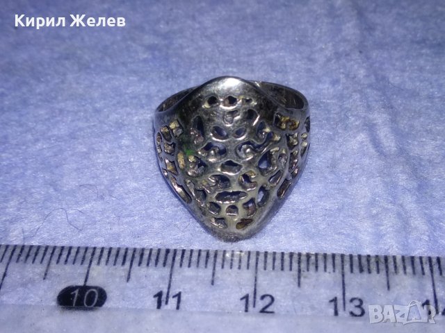 ВЕЛИКОЛЕПЕН АЖУРЕН СРЕБЪРЕН АРТ СТИЛ ПРЪСТЕН ОКСИДИРАНО СРЕБРО 925 МАЙСТОРСКА ИЗРАБОТКА 70873, снимка 6 - Пръстени - 40761945