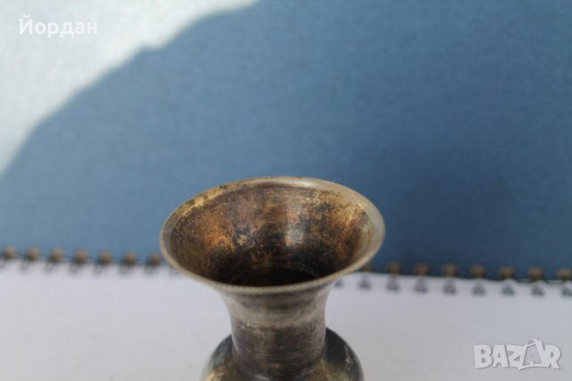Стара сребърна ваза 19-ти век с позлата, снимка 2 - Антикварни и старинни предмети - 38990448