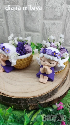 Ангелчета в цвят лилав!!, снимка 3 - Декорация за дома - 50773829