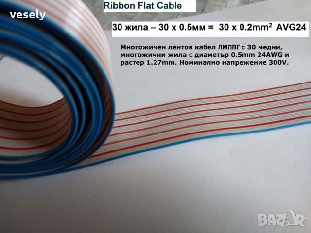 Лентов кабел ЛМПВГ AWG24