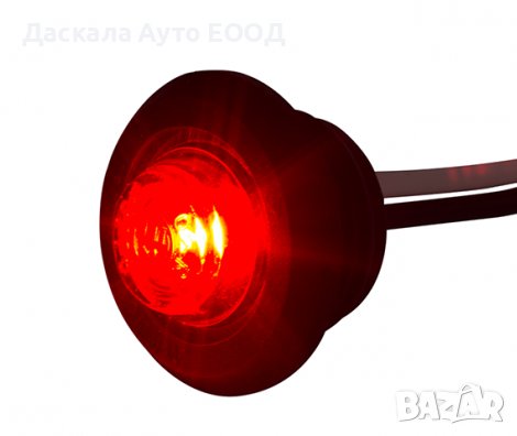 1 бр. кръгли LED ЛЕД габарити ЧЕРВЕНИ за ролбар Eagle Eye 12-24V Полша, снимка 2 - Аксесоари и консумативи - 37339247