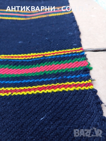 Соц Стара Ръчно Тъкана Двустранна Черга Пътика 250см./75см. , снимка 6 - Антикварни и старинни предмети - 51738440