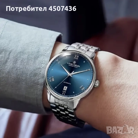 LOUIE JUELEN Дизайнерски,винтидж автоматичен,механичен часовник,21 камъка,Резерва мощност:48 часа, снимка 4 - Мъжки - 52755082