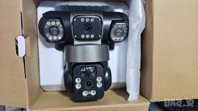 10MP HD Smart 4G Соларна Камера Три Обектива PTZ 3 Екранни PIR Камери за Разпознаване на Човек 