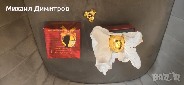 Яйце с гланцово покритие от 24-каратово злато, снимка 2 - Декорация за дома - 48413594