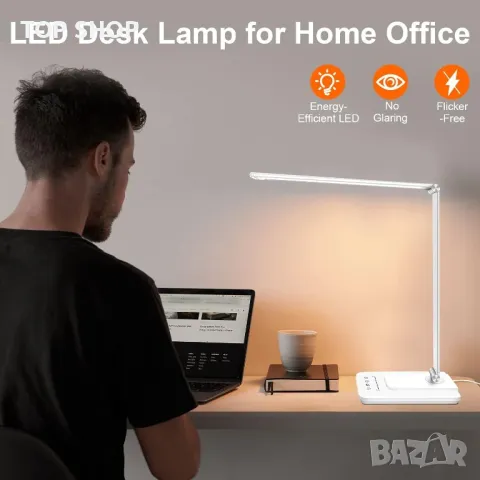 ЛЕД настолна лампа oxylops с различни режими и грижа за очите, снимка 4 - Настолни лампи - 48647797