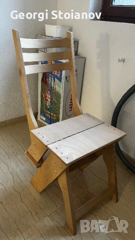 Сгъваем дъвен стол / стълба, снимка 2 - Столове - 53377520
