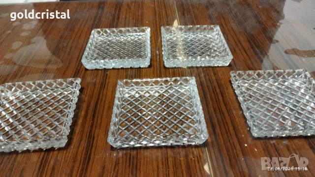 кристални чинийки за десерт , снимка 4 - Антикварни и старинни предмети - 17144295